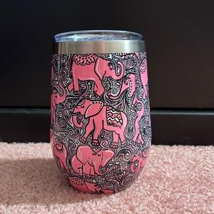 Simply Southern stainless steal pink elephant wine tumbler